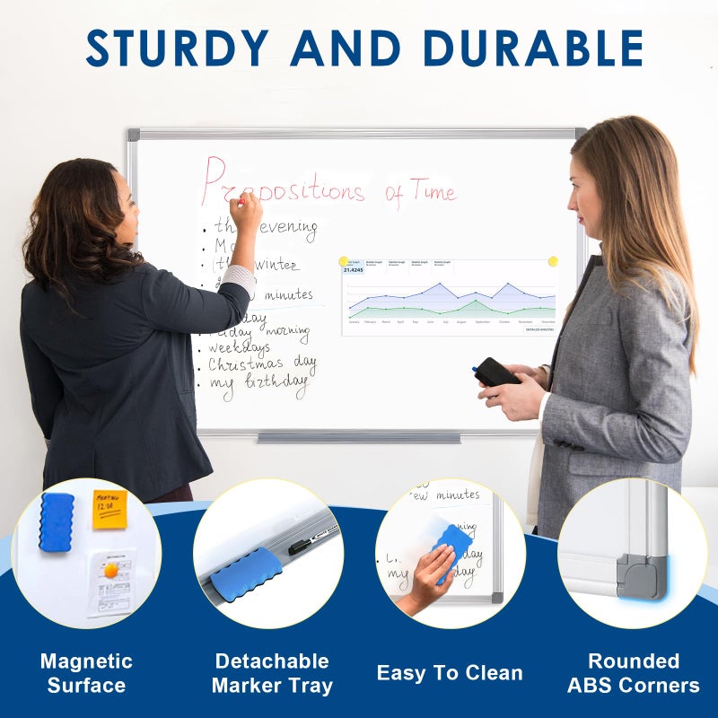 S SWANCROWN Magnetic Whiteboard 18 x 24 Inch Dry Erase Board Wall Mounted White Board for Meeting/Planning/Displaying - Image 3